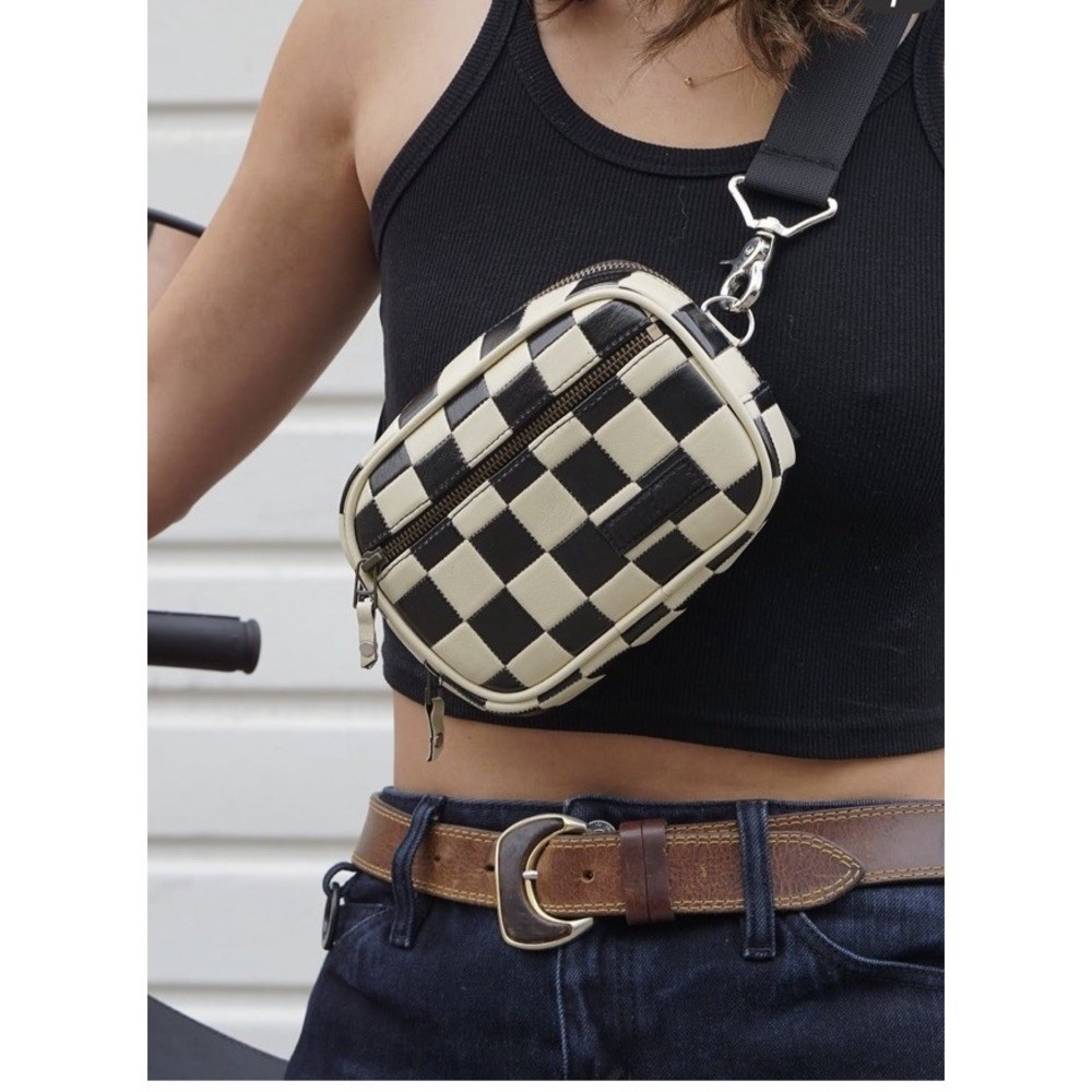 Nineone Cross Body Purse White And Black Motorcycle